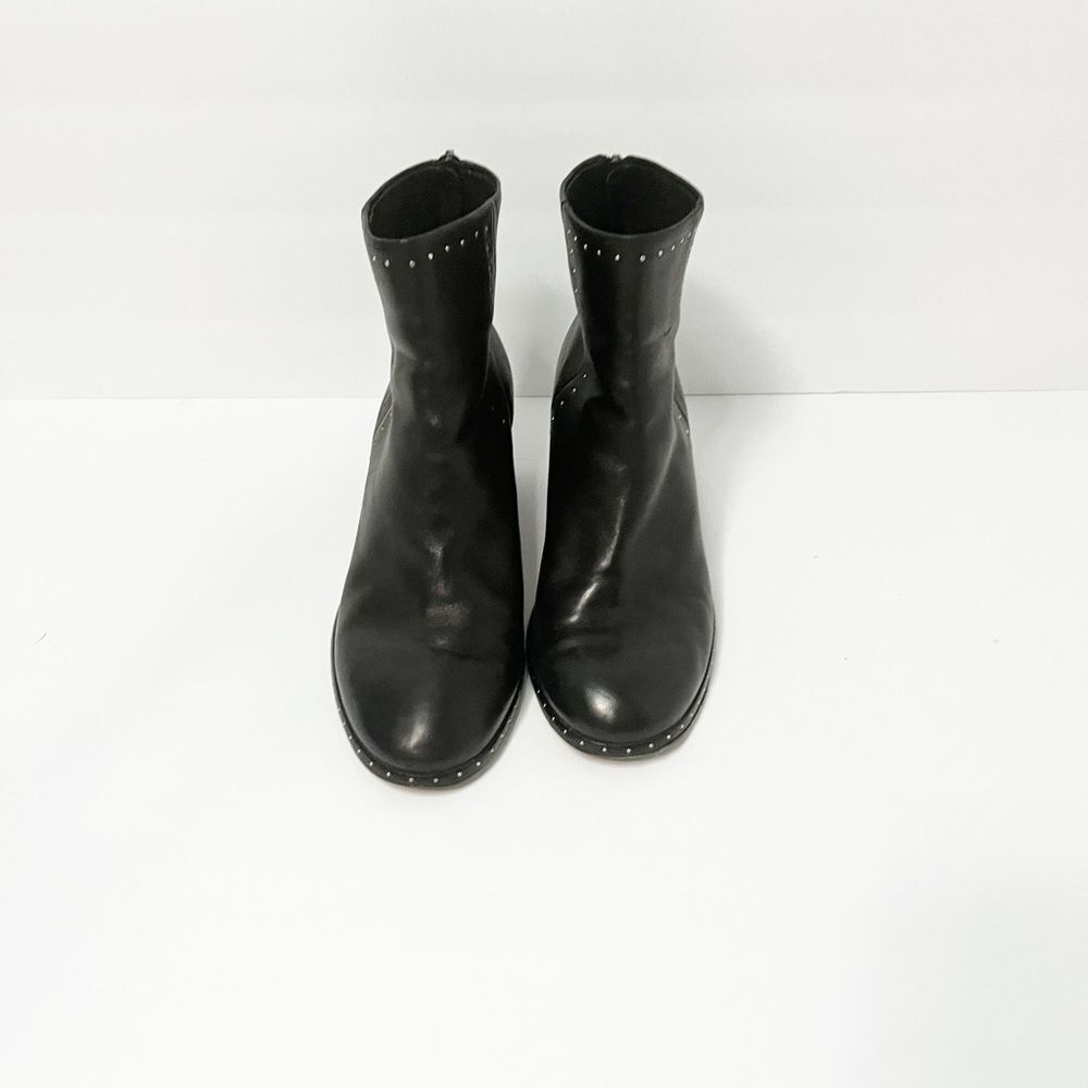Rag & Bone Willow Black Leather Studded Accents Booties Size 38 - Picture 2 of 8